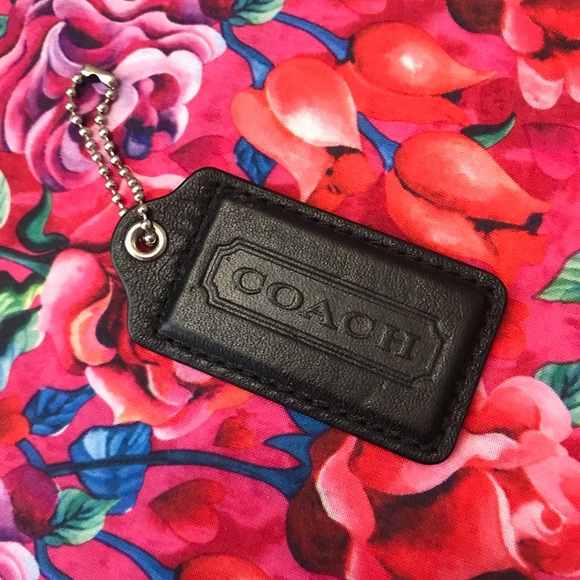 Coach Large Leather Hang Tag, Black / Silver - Picture 7 of 8